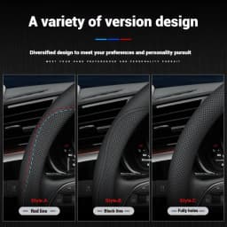 Leather Breathable Car Steering Wheel Cover Anti Slip 38Cm For Mazda 23 CX5 CX30 CX8 CX3 Mazda2 6 5 CX9 BT50 MX5 Car Accessories