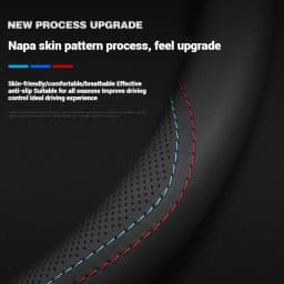 Leather Breathable Car Steering Wheel Cover Anti Slip 38Cm For Mazda 23 CX5 CX30 CX8 CX3 Mazda2 6 5 CX9 BT50 MX5 Car Accessories
