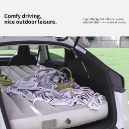 YZ For Tesla Model Y Juniper PVC 2021-2025 Inflatable Mattress Outdoor Camping Inflatable Special Suede Fabric Car Travel Bed