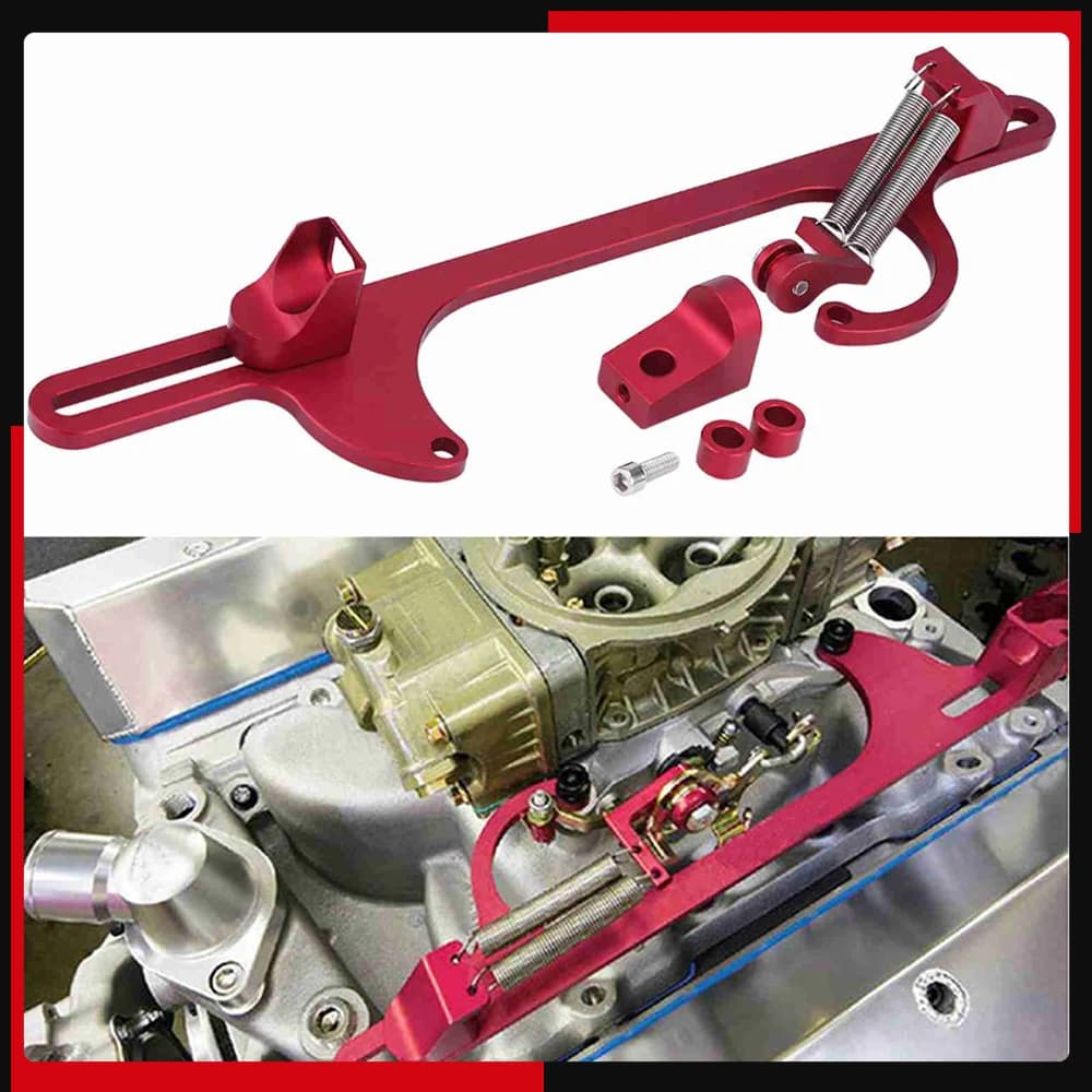 Billet Aluminum Throttle Cable Carburetor Bracket for Holley 4150 & 4160 Series Carburetor Red