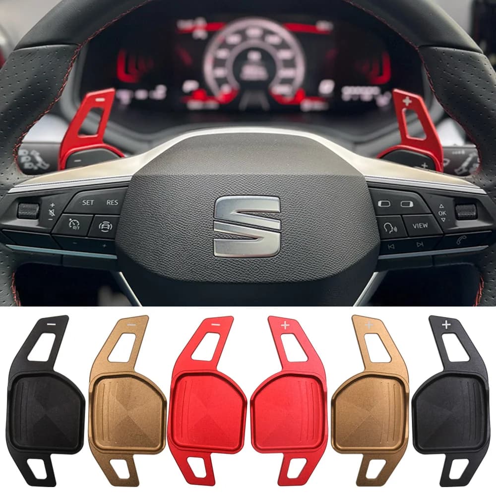 Shift Paddle For Seat Leon FR Cupra Ateca Ibiza 6P Arona Tarraco Alhambra Car Steering Wheel Extension Shifter DSG Gear Stickers