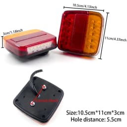 1Set 12V Universal Rear Towing Trailer Tail Light 16 LED 10m Cable 7 Pin Brake Stop License Number Plate Lamp Waterproof Lights