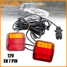 1Set 12V Universal Rear Towing Trailer Tail Light 16 LED 10m Cable 7 Pin Brake Stop License Number Plate Lamp Waterproof Lights