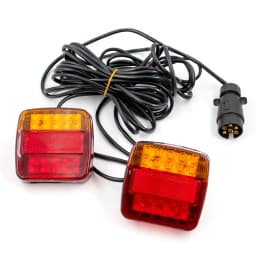 1Set 12V Universal Rear Towing Trailer Tail Light 16 LED 10m Cable 7 Pin Brake Stop License Number Plate Lamp Waterproof Lights