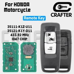 Key Crafters 35111-K1Z-U11 35121-K1Y-D11 ID 47 CHIP 433.92MHz Smart Remote Key For HONDA Motorcycle PCX160/125 Forza 2021+