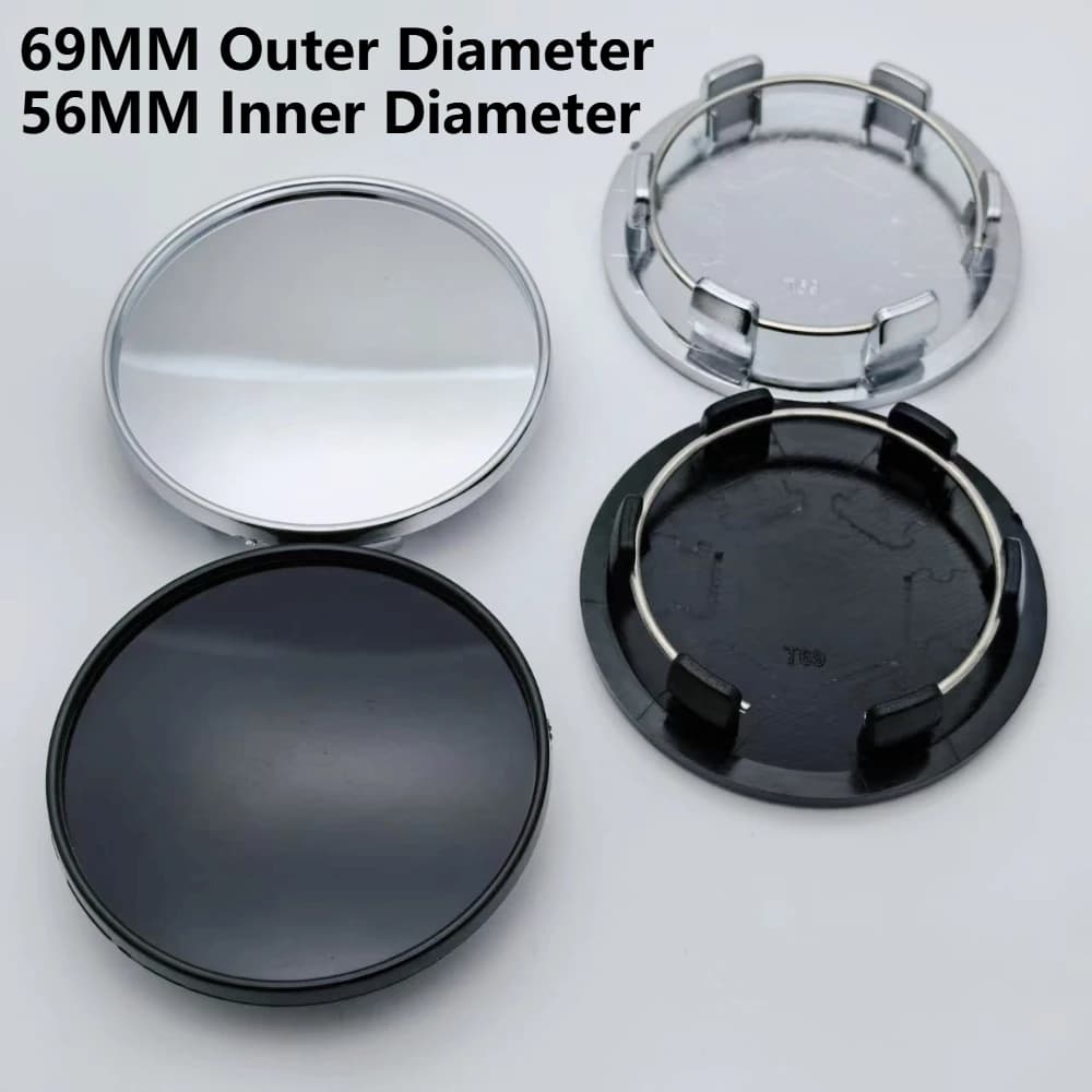 4pcs 69mm Clips 56mm Blank No Logo Car Wheel Center Caps No Badge Wheels Hub Cap Rim Hubcaps Dust Cover Replace Car Accessories