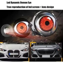 LED Car Dynamic Devil Eye Large Light 3-inch 33 Mode Car Light Remote Modification Eagle Eye 3D Lens Dynamic Pupils Headlight