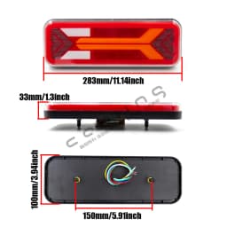 2PCS 12V 24V LED Combination Tail Light Turn Signal Brake Rear Fog Lamp Waterproof For Trailer Truck Reflector Reverse light