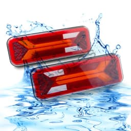2PCS 12V 24V LED Combination Tail Light Turn Signal Brake Rear Fog Lamp Waterproof For Trailer Truck Reflector Reverse light