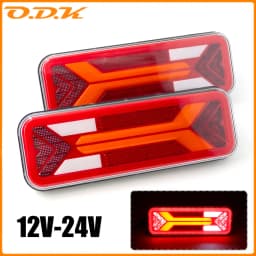 2PCS 12V 24V LED Combination Tail Light Turn Signal Brake Rear Fog Lamp Waterproof For Trailer Truck Reflector Reverse light