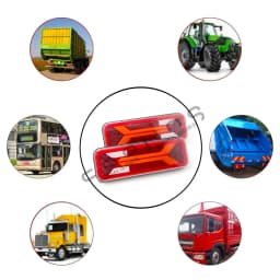 2PCS 12V 24V LED Combination Tail Light Turn Signal Brake Rear Fog Lamp Waterproof For Trailer Truck Reflector Reverse light