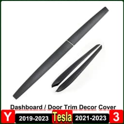 For Tesla Model 3 Y Dashboard Panel Cover Door Trim Decoration Sticker Model3 ABS Carbon Fiber Pattern Decor Accessories