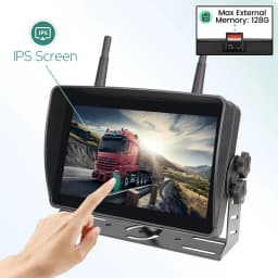 7'' AHD Digital Wireless Touch Screen DVR Record IR Night Vision Reverse Backup Camera 4CH WiFi Monitor For Truck/Trailer/Bus/RV