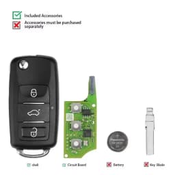 5PCS XHORSE XEB510EN B5 Super Remote Key 3 Buttons with XT27B Super Chip for B5 Type for VVDI2, VVDI Key Tool Max Pro