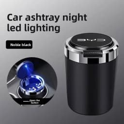Car Ashtray Cigarette Ash Holds Cup LED Light Automotive Ashtray For BYD Tang F3 E6 Atto Yuan Plus Song Max Han accessories