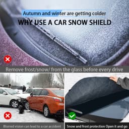 SEAMETAL Outdoor Car Windshield Snow Shield with Hood Cover Large Size Winter Car Window Snow Cover Universal for Suv Sedan