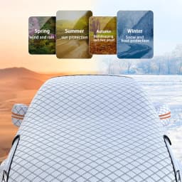 SEAMETAL Outdoor Car Windshield Snow Shield with Hood Cover Large Size Winter Car Window Snow Cover Universal for Suv Sedan
