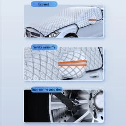 SEAMETAL Outdoor Car Windshield Snow Shield with Hood Cover Large Size Winter Car Window Snow Cover Universal for Suv Sedan