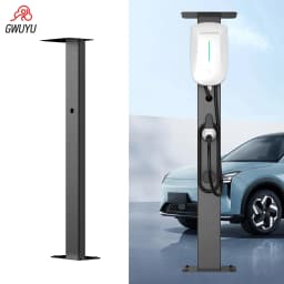 GWUYU 1.3m Wall-Mounted Charging Station Aluminum Alloy Electric Vehicle Charging Pole Black Home Design for EV Cars