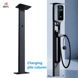 GWUYU 1.3m Wall-Mounted Charging Station Aluminum Alloy Electric Vehicle Charging Pole Black Home Design for EV Cars