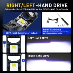 AUXITO 2Pcs 25000LM H7 H4 Lenses LED Lamp Canbus Headlights Left-Hand Right-Hand Drive H7 Projector Lens Headlamp For Car Moto