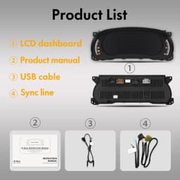 Digital Instrument Cluster Display For Jeep Wrangler JK 2007-2017 Speedometer 12.3”HD screen1920*720/2S Fast Boot/Plug&Play