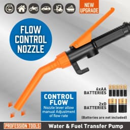 Electric Transfer Pump for Gas Car Portable Battery Powered Transfer Pump Equipment with Gun Mouth for Fuel Oil Gas Water Petrol