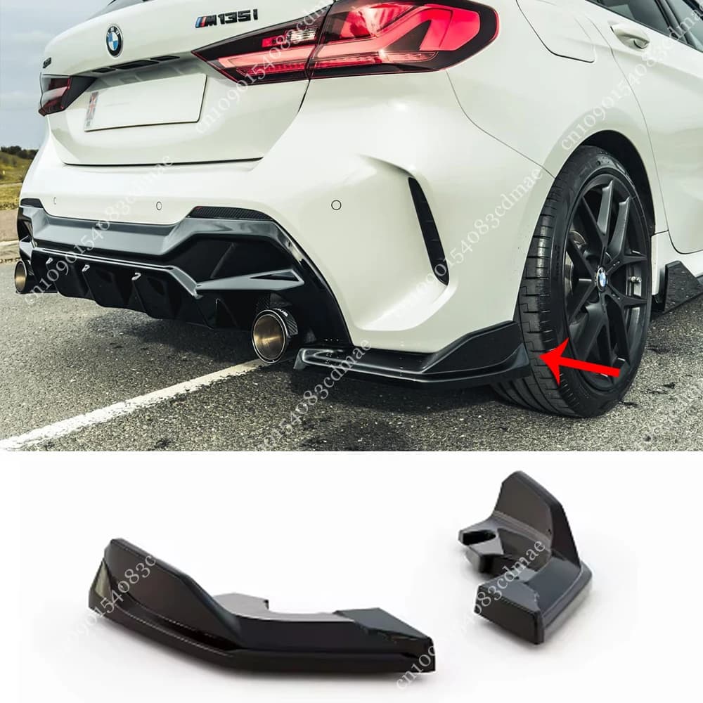 Maxton Style Rear Bumper Side Canard Splitter Diffuser Corner Guard Tuning For BMW 1 Series F40 M Pack M135i 128ti 2019-2024