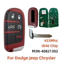 M3N-40821302 5Buttons 433MHz ID46 Chip Smart Key Fob For Dodge Challenger Charger Jeep Grand Cherokee SRT Chrysler 300 2011-2019