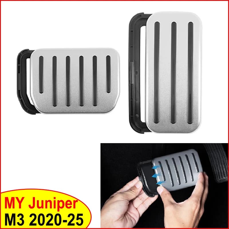 For Tesla Model Y YL Juniper 2025 2026 Model 3 Highland Launch Upgrade Foot Rest Cover Brake Pedal Pads Accelerator Anti Slip