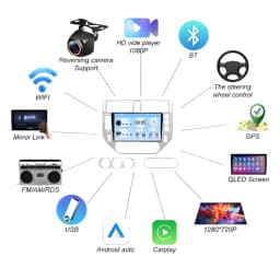 Android 16 For Ford Kuga MK1 2008-2012 For Ford C-MAX CMAX 2003-2010 Car Radio GPS 2k Screen Carplay 4G Wifi Stereo Video DSP BT