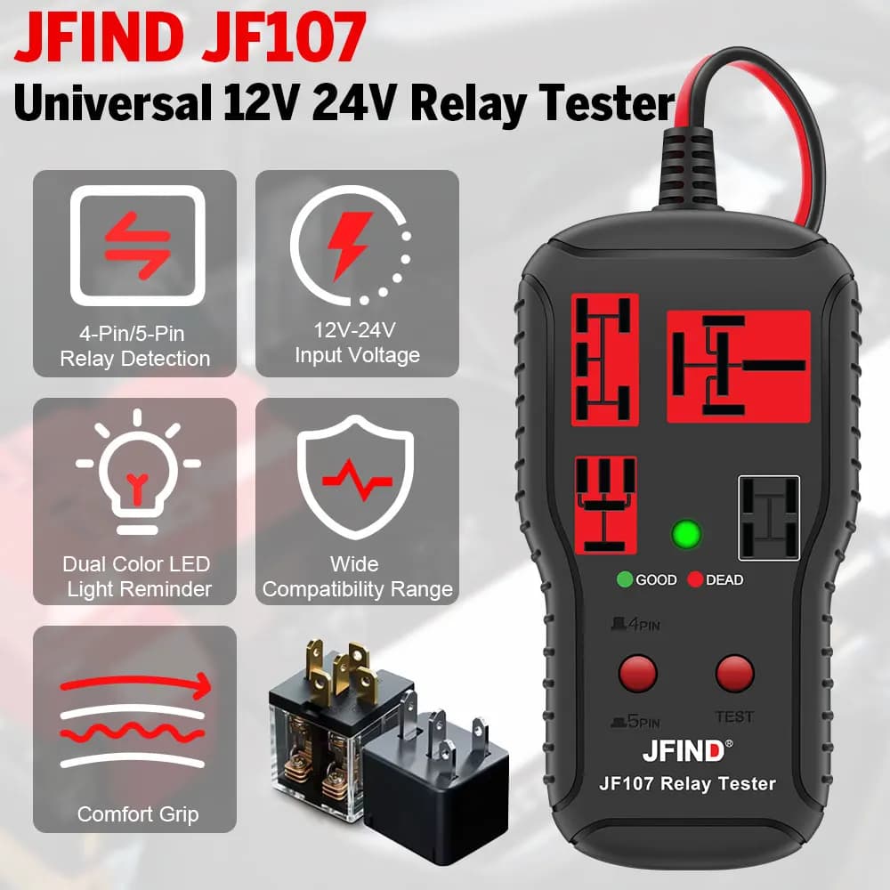 Car Relay Tester Voltage Tester Diagnostic Tools 12V 24V LED Indicator Car Battery Checker Electronic Test Auto Repair Tool