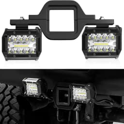 2PCS LED Work Light Pods 4 Inch Off-Road Driving Light Bar 12-24V 2.5‘’ Tow Hitch Mounting Bracket for Truck Trailer SUV Pickup