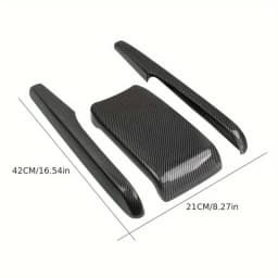3PCS/Set Car Interior Center Console Armrest Box Panel Trim Sticker Carbon Fiber Look Fit For Honda Civic 2016 2017 2018-2021