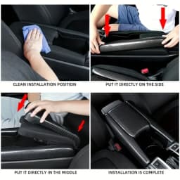 3PCS/Set Car Interior Center Console Armrest Box Panel Trim Sticker Carbon Fiber Look Fit For Honda Civic 2016 2017 2018-2021
