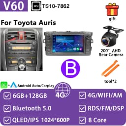 Car Radio For Toyota Corolla E140/150 2007-2013 For Toyota Auris E150 2006-2012 Android Auto Multimedia Player GPS Navigation 4G