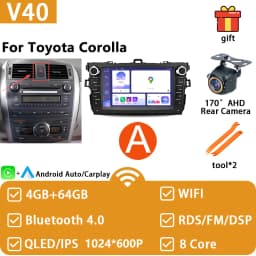 Car Radio For Toyota Corolla E140/150 2007-2013 For Toyota Auris E150 2006-2012 Android Auto Multimedia Player GPS Navigation 4G