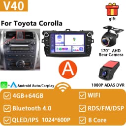 Car Radio For Toyota Corolla E140/150 2007-2013 For Toyota Auris E150 2006-2012 Android Auto Multimedia Player GPS Navigation 4G