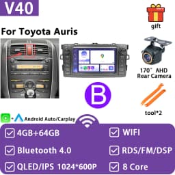 Car Radio For Toyota Corolla E140/150 2007-2013 For Toyota Auris E150 2006-2012 Android Auto Multimedia Player GPS Navigation 4G