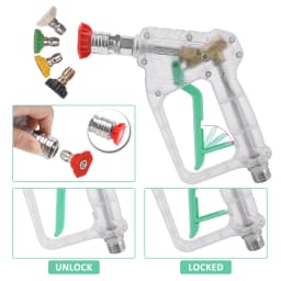 Pressure Washer Gun Kit - Convenient Electric Pressure Washer Gun Max 150 bar with 1/4" Quick Connector 5 Spray Nozzle Tips Set