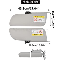 OEM A1613251480 1613251480 Left Right Interior Sun Visor Sunshade Kit Fit Citroen C3 II Zenith Interior Replacement Parts