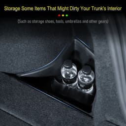 For 2024 2025 2026 Tesla Model 3 Rear Trunk Side Storage Box with Cover Tail Boot Organizer Partition Decoration Car Accessories