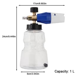 High Pressure Washer PA Foam Cannon, 1/4" Quick Connect Adjustable Nozzle Transparent Bottle for Car Wash Cleaning