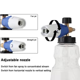 High Pressure Washer PA Foam Cannon, 1/4" Quick Connect Adjustable Nozzle Transparent Bottle for Car Wash Cleaning