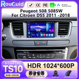 Android 16 Video For Peugeot 508 508SW For Citroen DS 5 DS5 508 2011 -2018 CarPlay Android Auto Car Radio GPS DSP Screen 4G Wifi