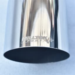 MILLTEK SPORT 304 Stainless Steel Car Muffler Glossy Silver Pointed Exhaust Nozzle Universal Angled Design for Automotive