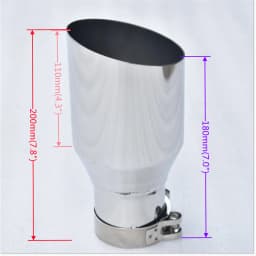 MILLTEK SPORT 304 Stainless Steel Car Muffler Glossy Silver Pointed Exhaust Nozzle Universal Angled Design for Automotive