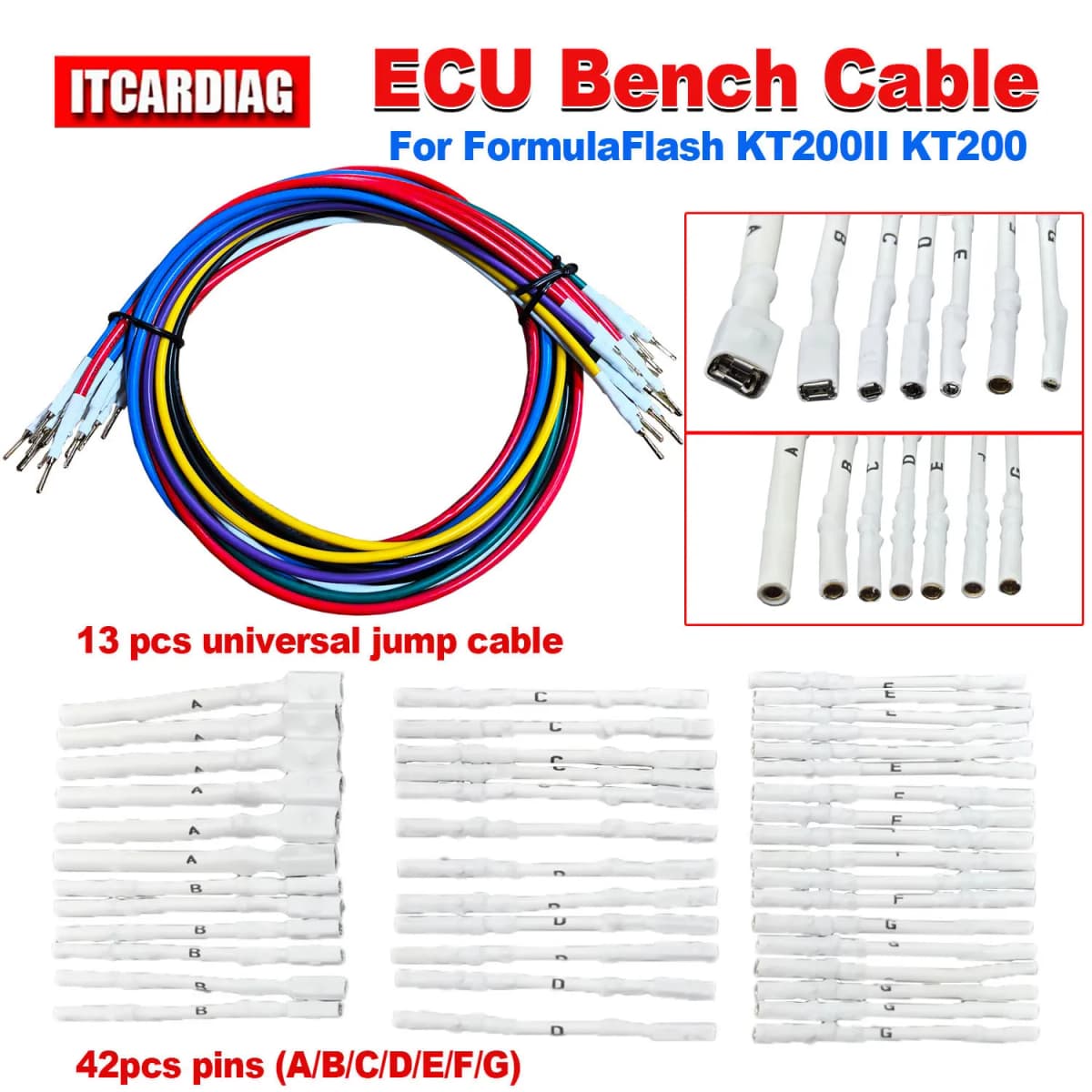ECU Bench Cable ECU Programmer Flex Cabling Kit FormulaFlash ECU Connector KT200 ECU Pin Adapter KT200II Bench ECU Connect Cable