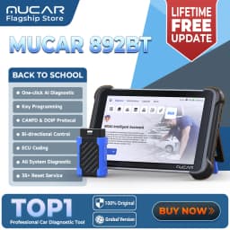 MUCAR 892BT AI Key Programming TKEY 101 Automotive Diagnostic Tool Bi directional Obd2 Scanner ECU Coding CANFD DOIP 35 Resets