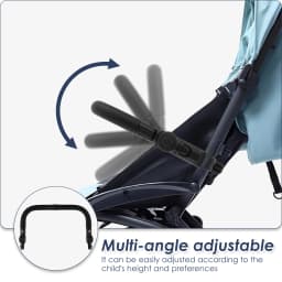 Stroller Bumper Bar Adjustable Angle Replacement Armrest Detachable Handlebar Crossbar Stroller Accessory with Smooth Leather